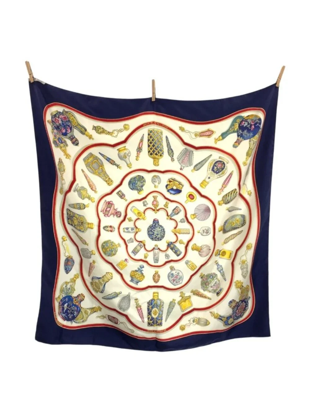 Hermes Carre 90 Pourvu Qu'on Ait L'ivresse Blue Silk Scarf - Picture 2 of 7